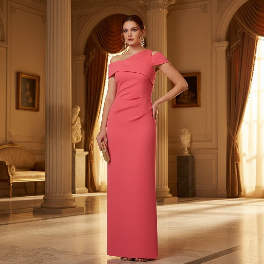 Adrianna Papell Asymmetrical Draped Column Gown Size 16 NWT Style no. AP1E211847